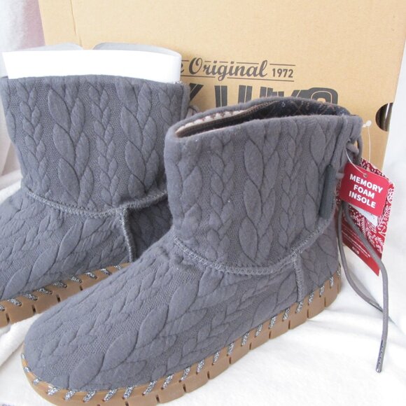 New in Box - Muk Luks Gray Hoboken Ankle Boots - 6.5 - Picture 2 of 10